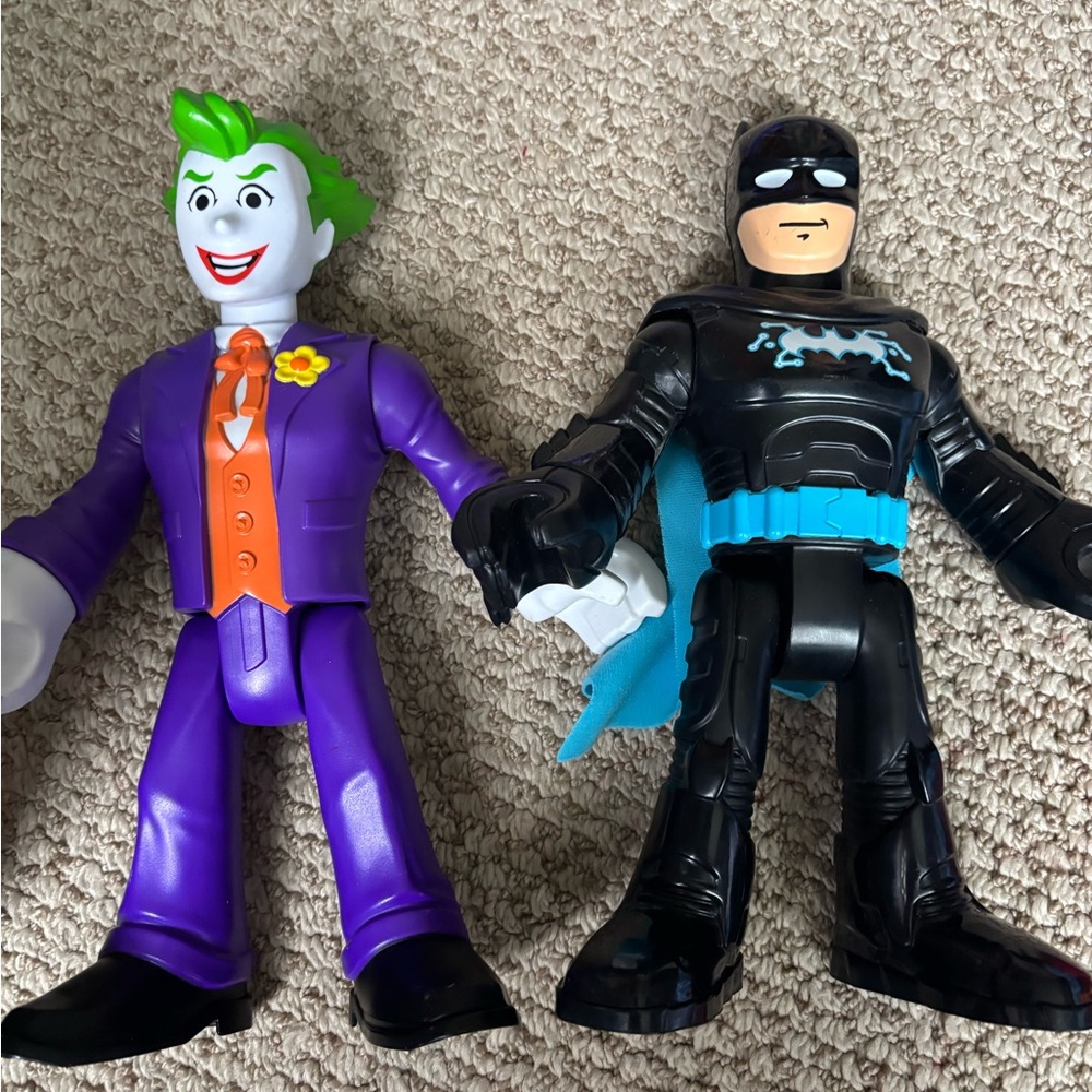 Fisher-Price Batman and Joker Figures - Black and Purple